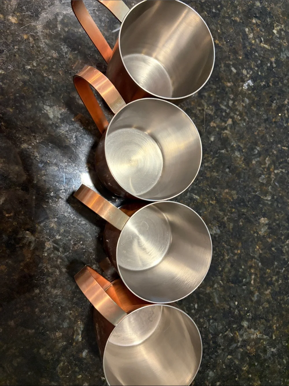 Crate & Barrel Copper Mug Set - Warm Copper Finish